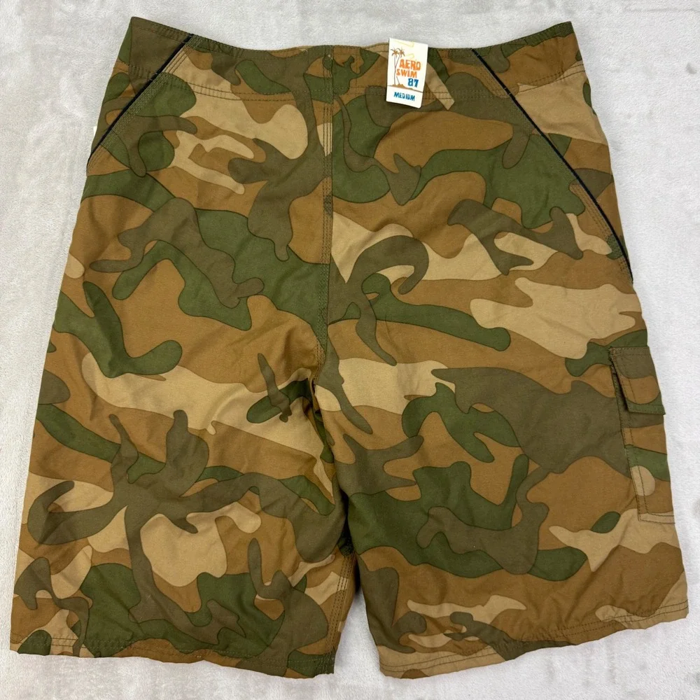 Aeropostale 87 Swim Surf Board Shorts Mens Medium Green Camo‎ Trunks Cargo